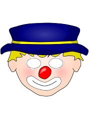 çocuklar için hazır kağıttan Palyanço maskesi şablonu